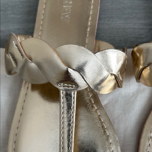 J. Crew Metallic Gold Braided Sandals. NWOT Size 7 - Picture 3 of 8